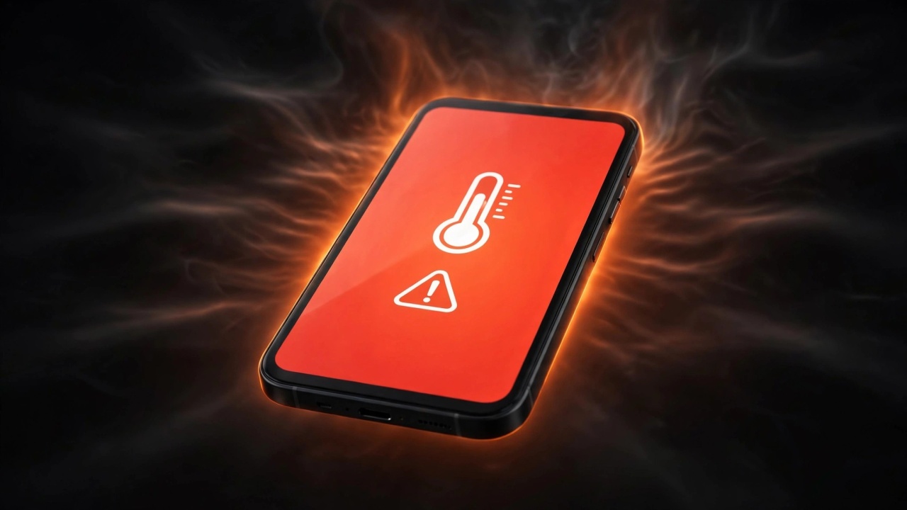 smartphone com temperatura elevada