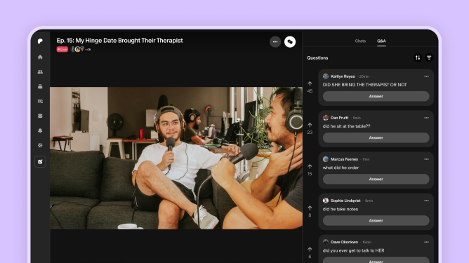 patreon com novidades nas transmissões