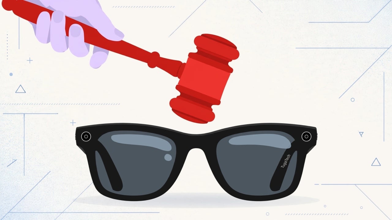 oculos inteligentes sobre martelo da justiça