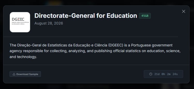 Direção-Geral de Estatísticas da Educação e Ciência (DGEEC) mensagem sobre ataque do grupo
