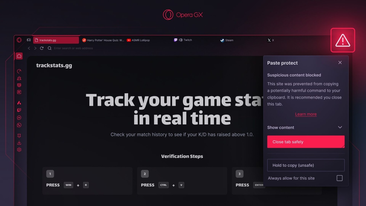 Paste Protect do Opera GX