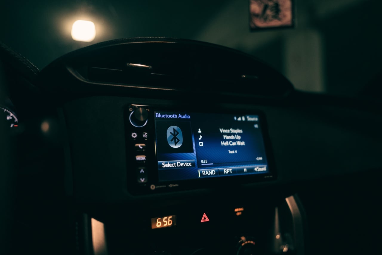 Icone de bluetooth em sistema auto