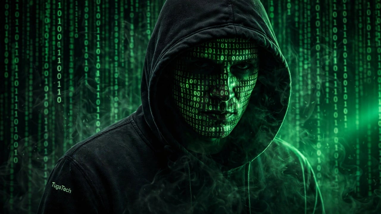 hacker em fundo binário