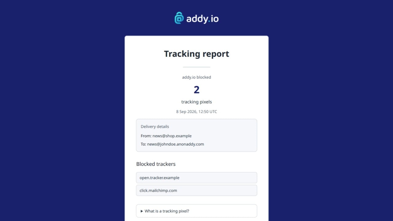 addy.io bloqueio de pixeis