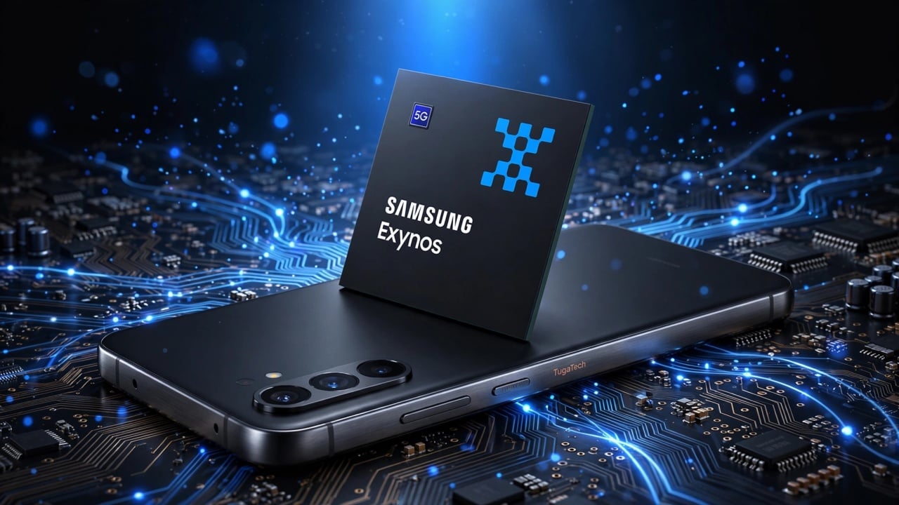 Samsung Exynos em cima de smartphone