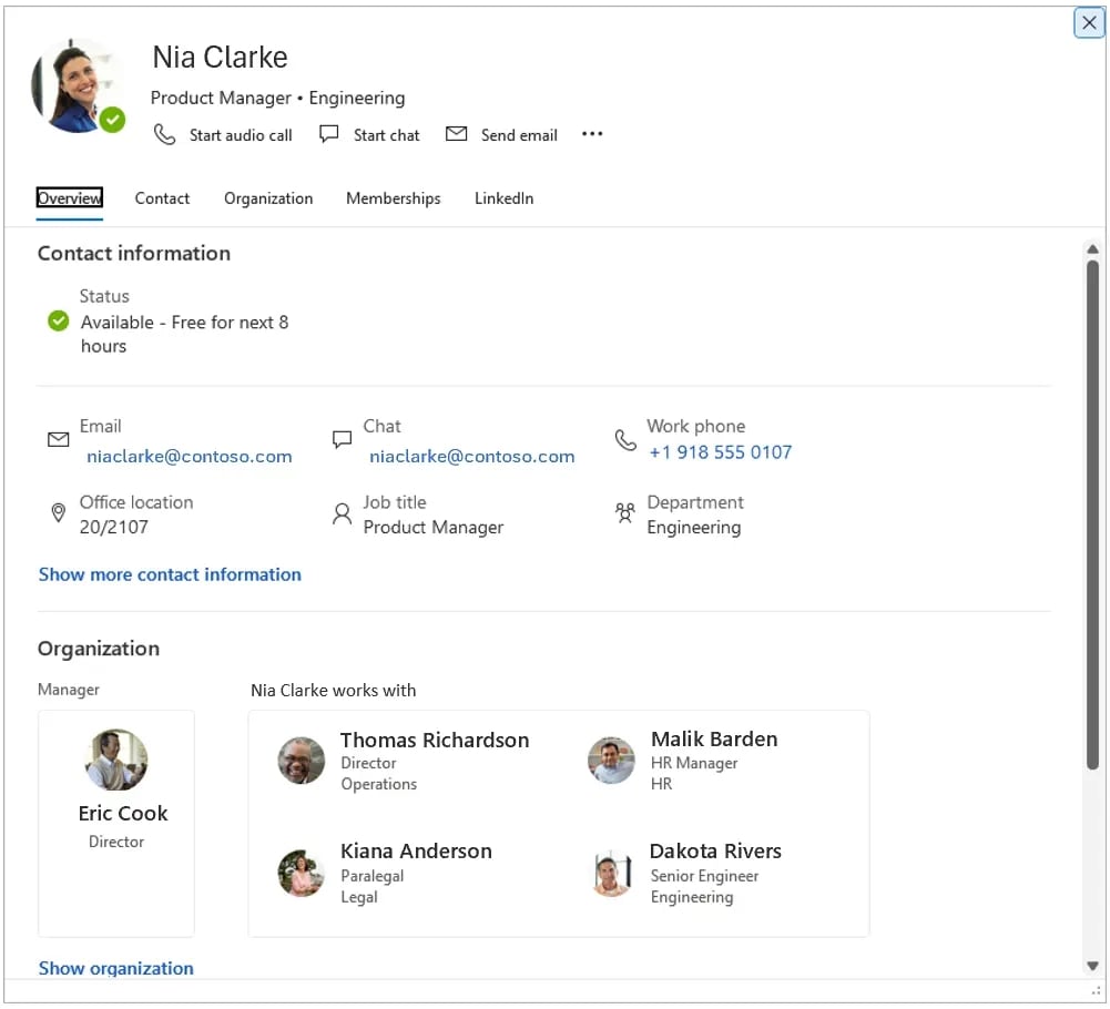 detalhes da funcionalidade indicada do Outlook
