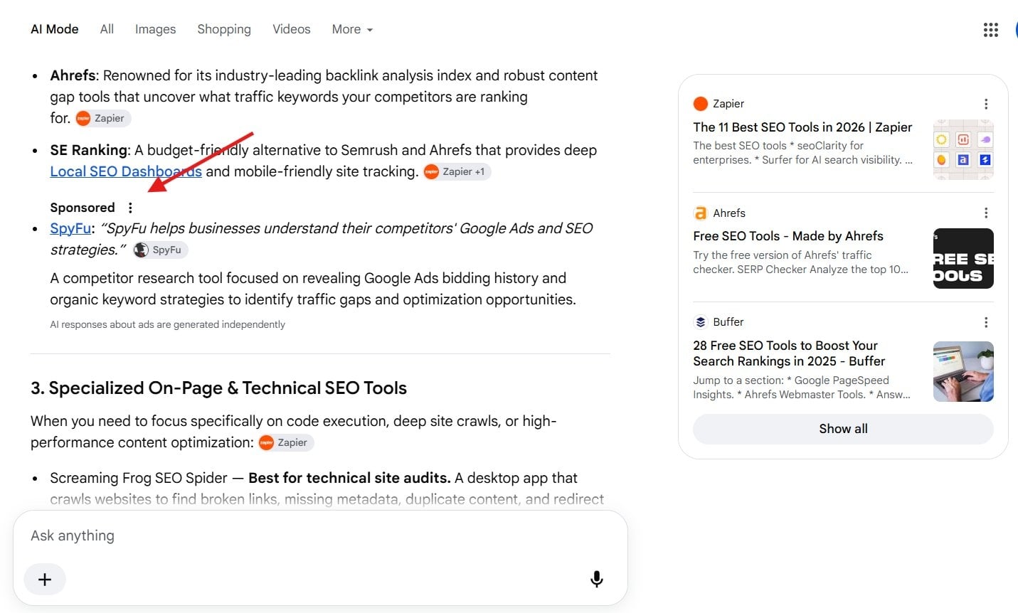 detalhes da nova funcionalidade do modo IA da Google