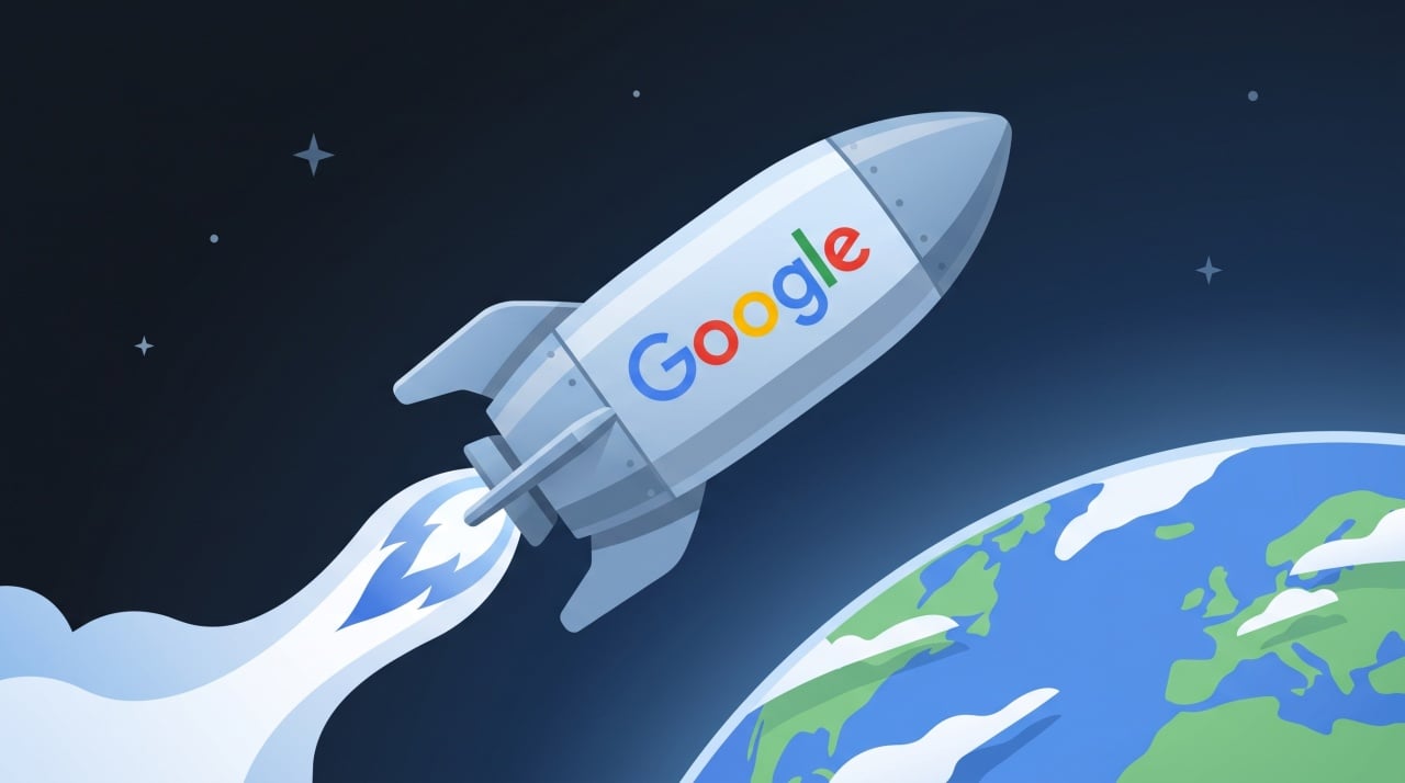 Foguetão da Google no espaço