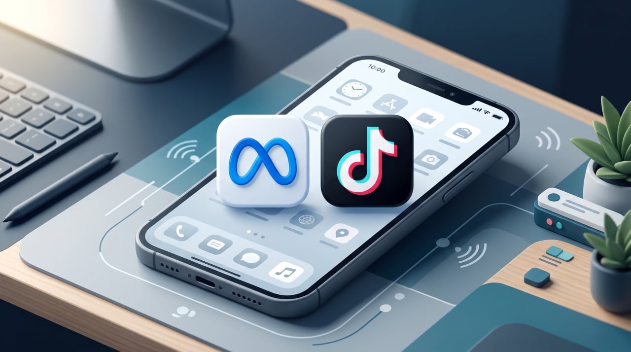 Meta e TikTok apps