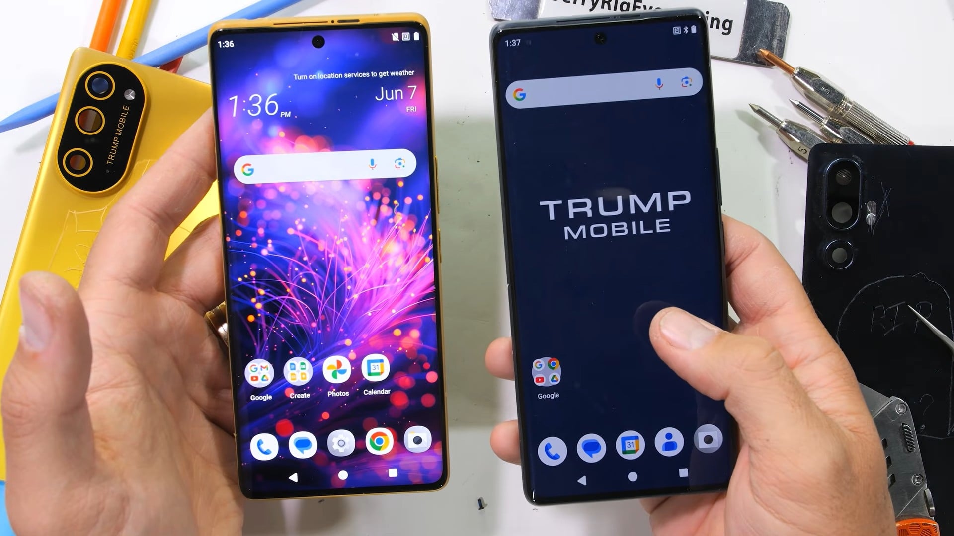 Trump Phone aberto e testado