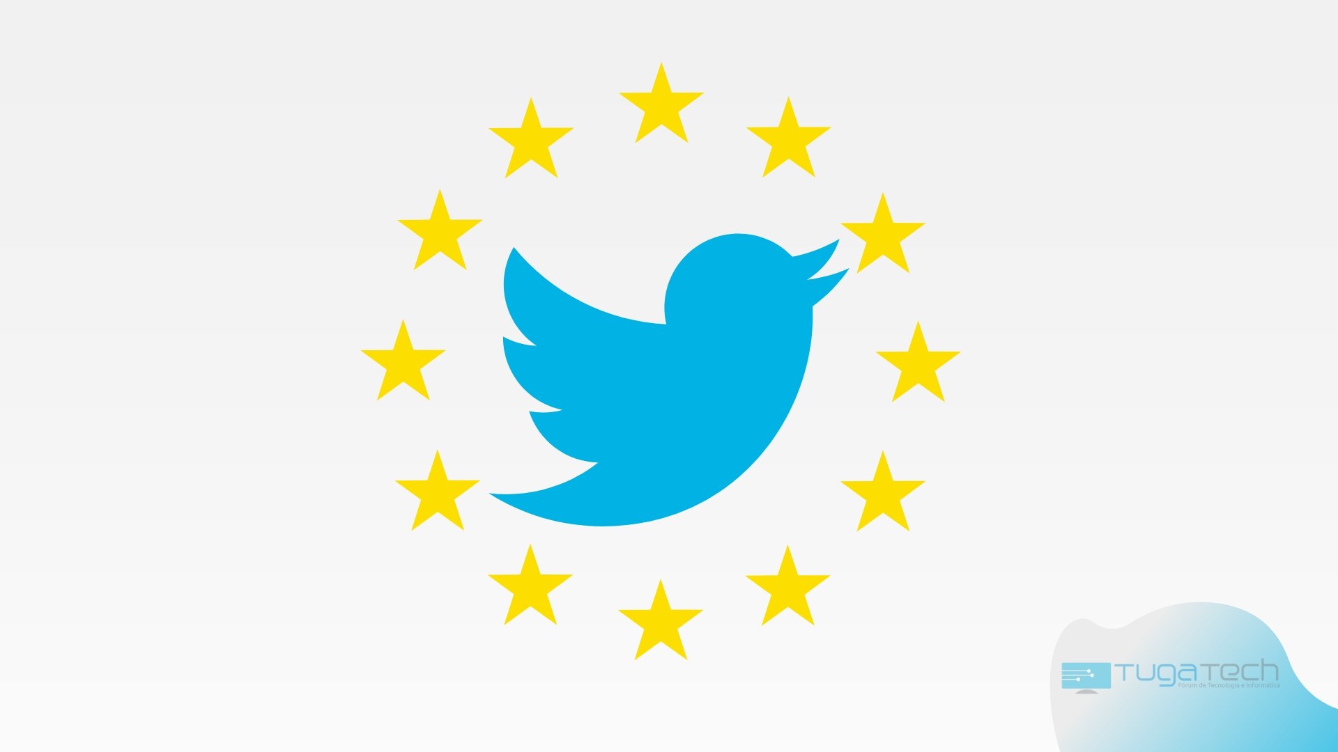Twitter sobre o símbolo da união europeia