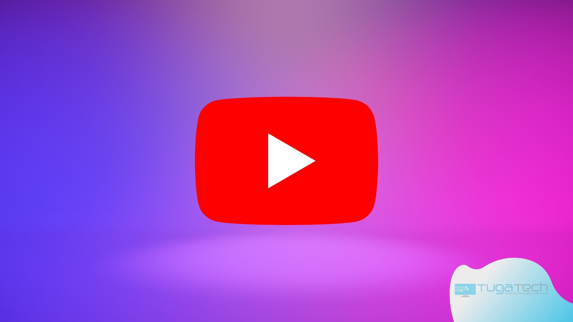 YouTube logo sobre fundo colorido