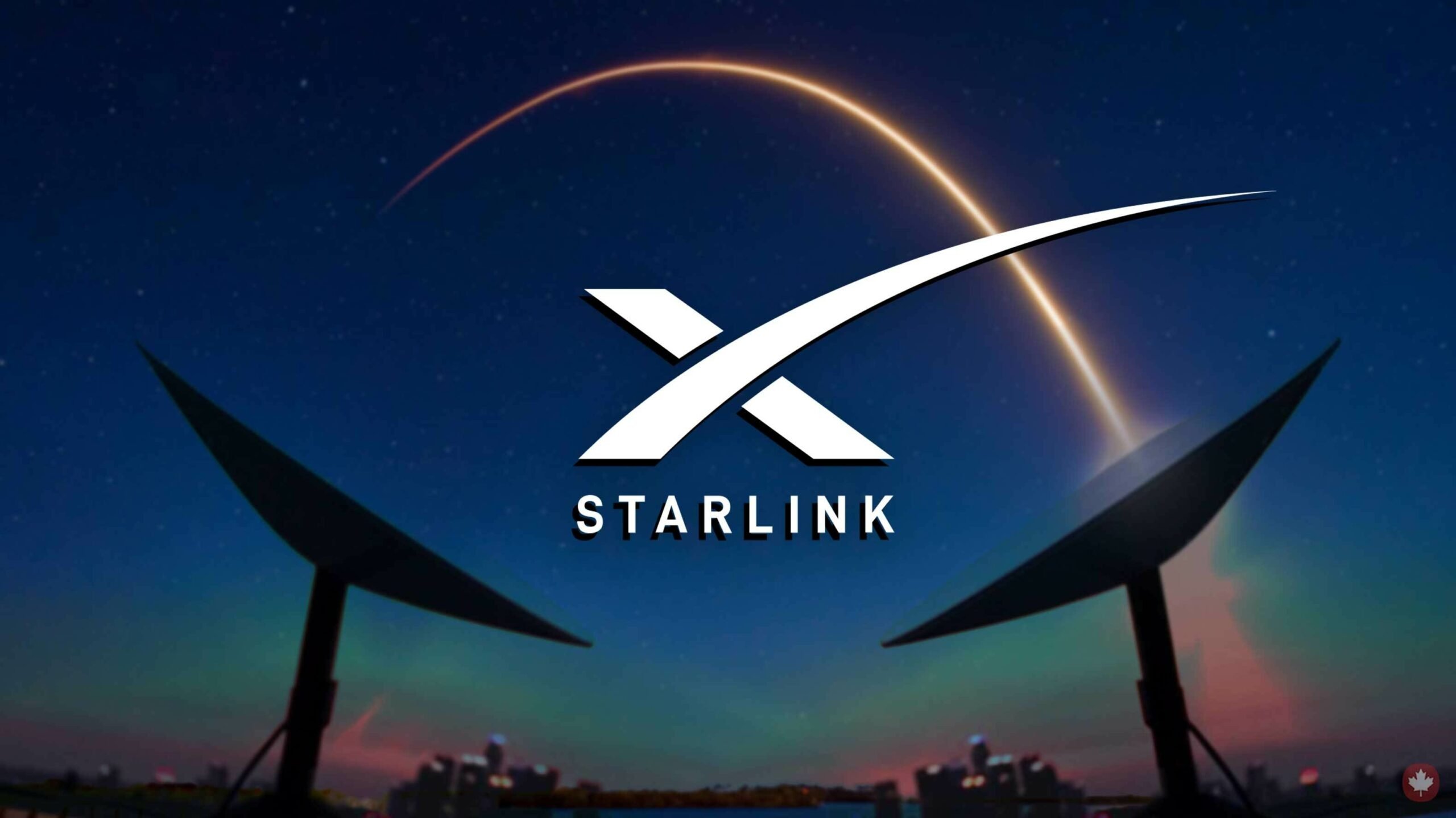 Starlink logo em satélites