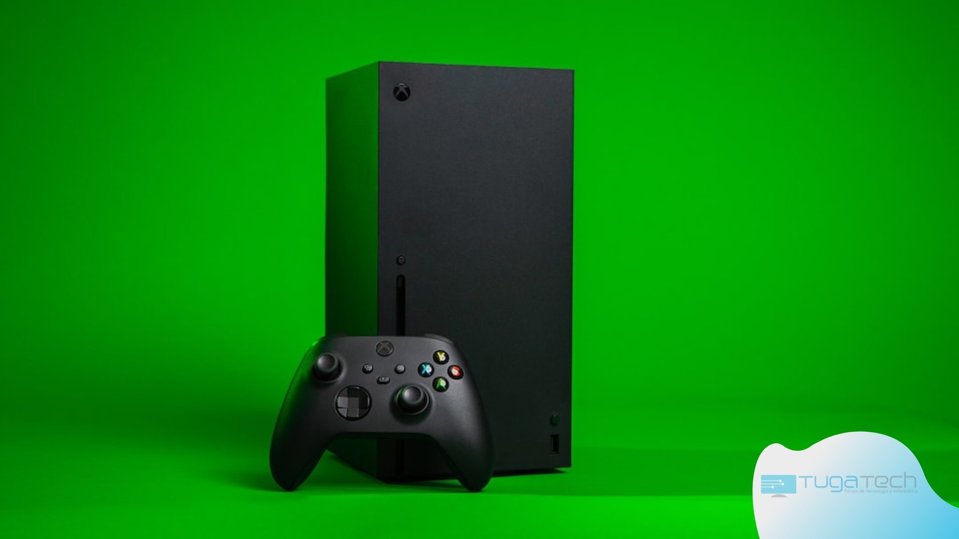 Xbox sobre fundo verde