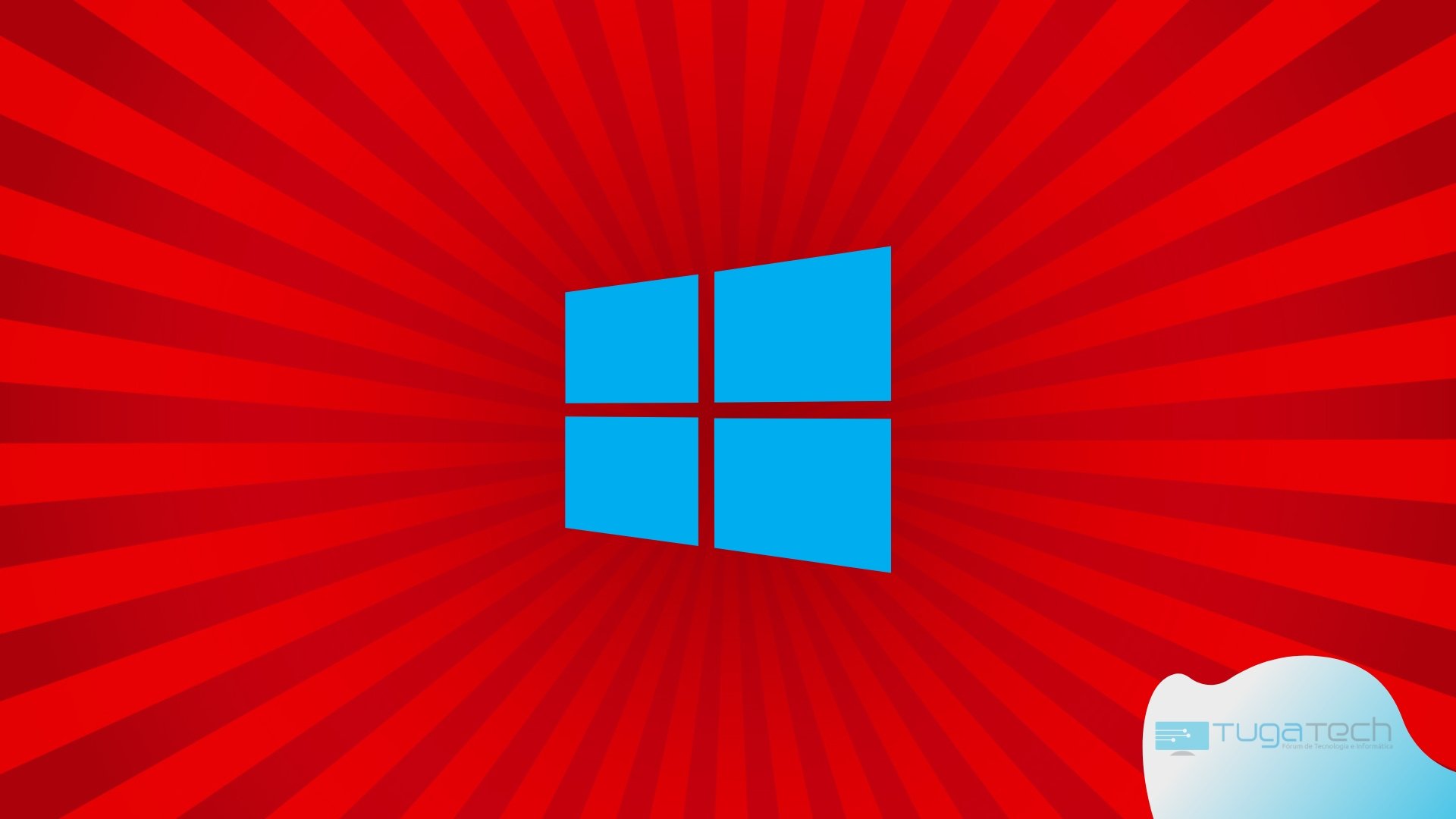 Windows 10 logo do sistema sobre fundo vermelho