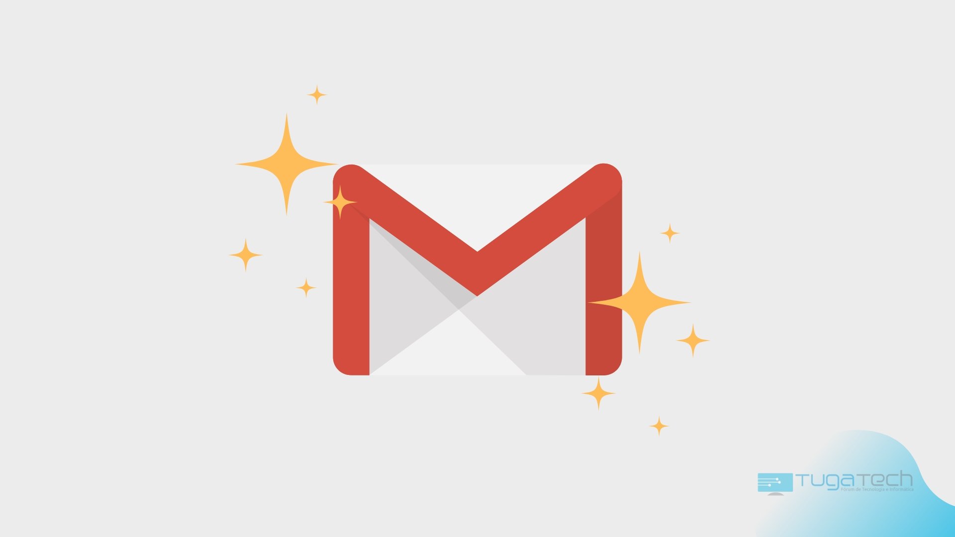 Gmail com logótipo a brilhar