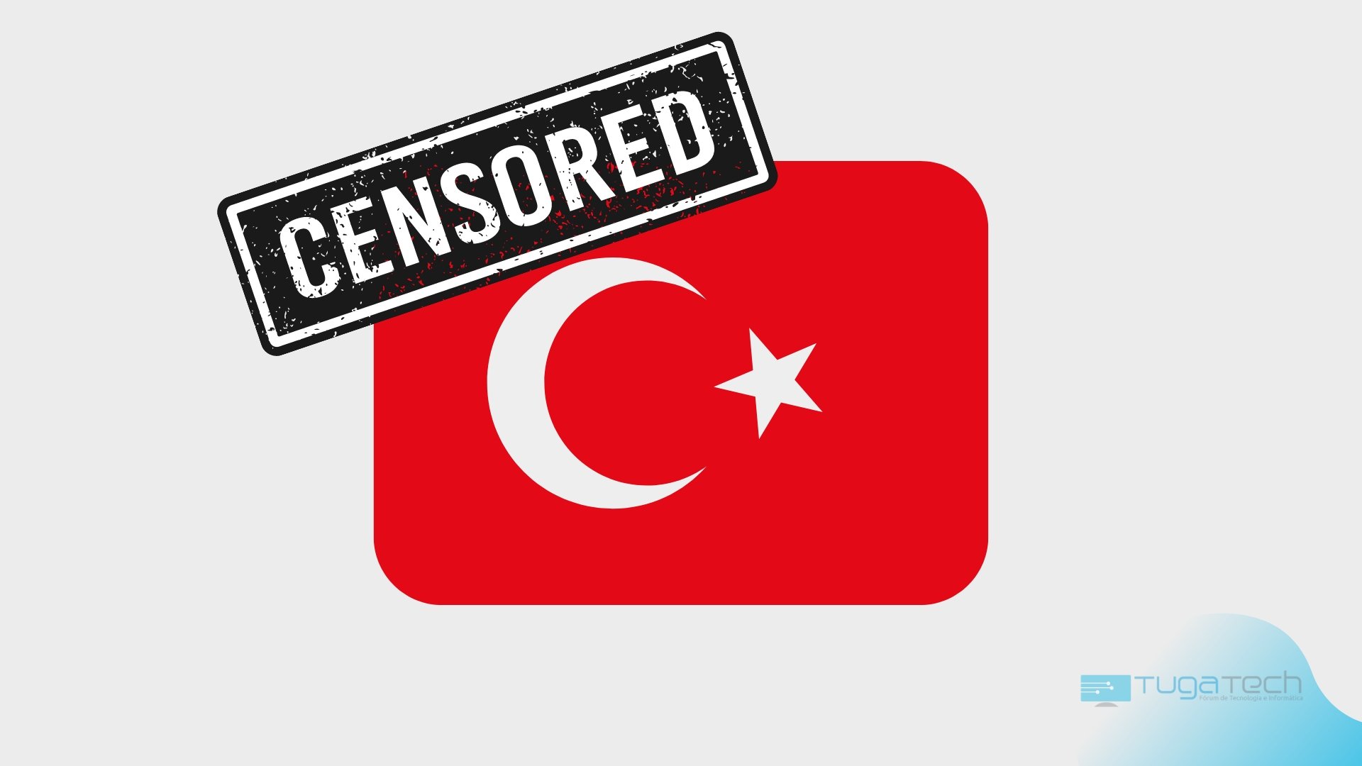 Bandeira da turquia sobre censura