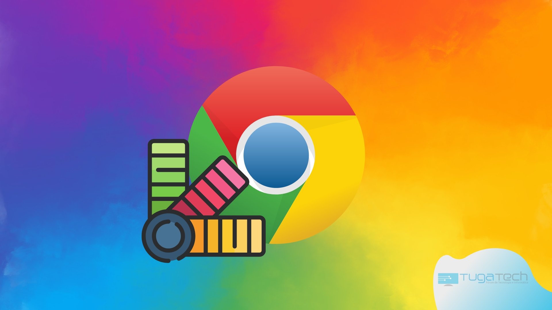 Google Chrome com diversas cores