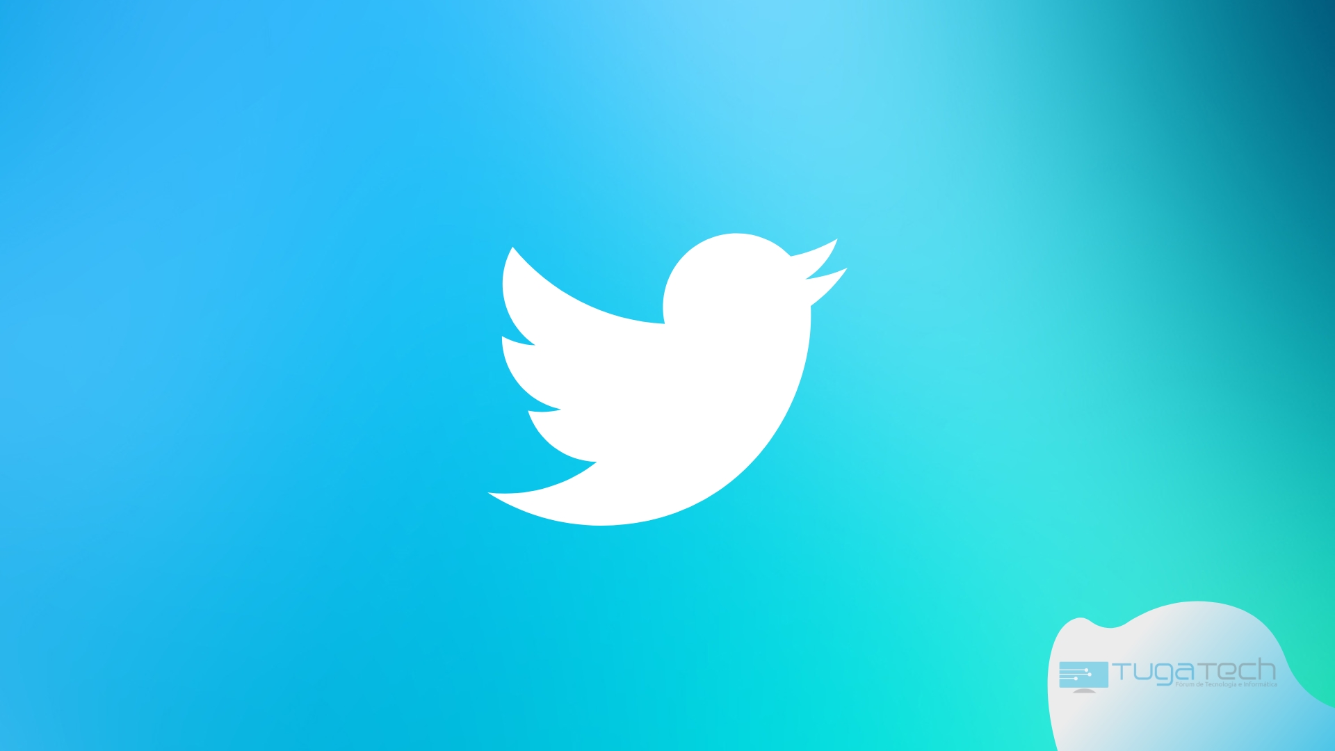 Logo do Twitter sobre fundo azul