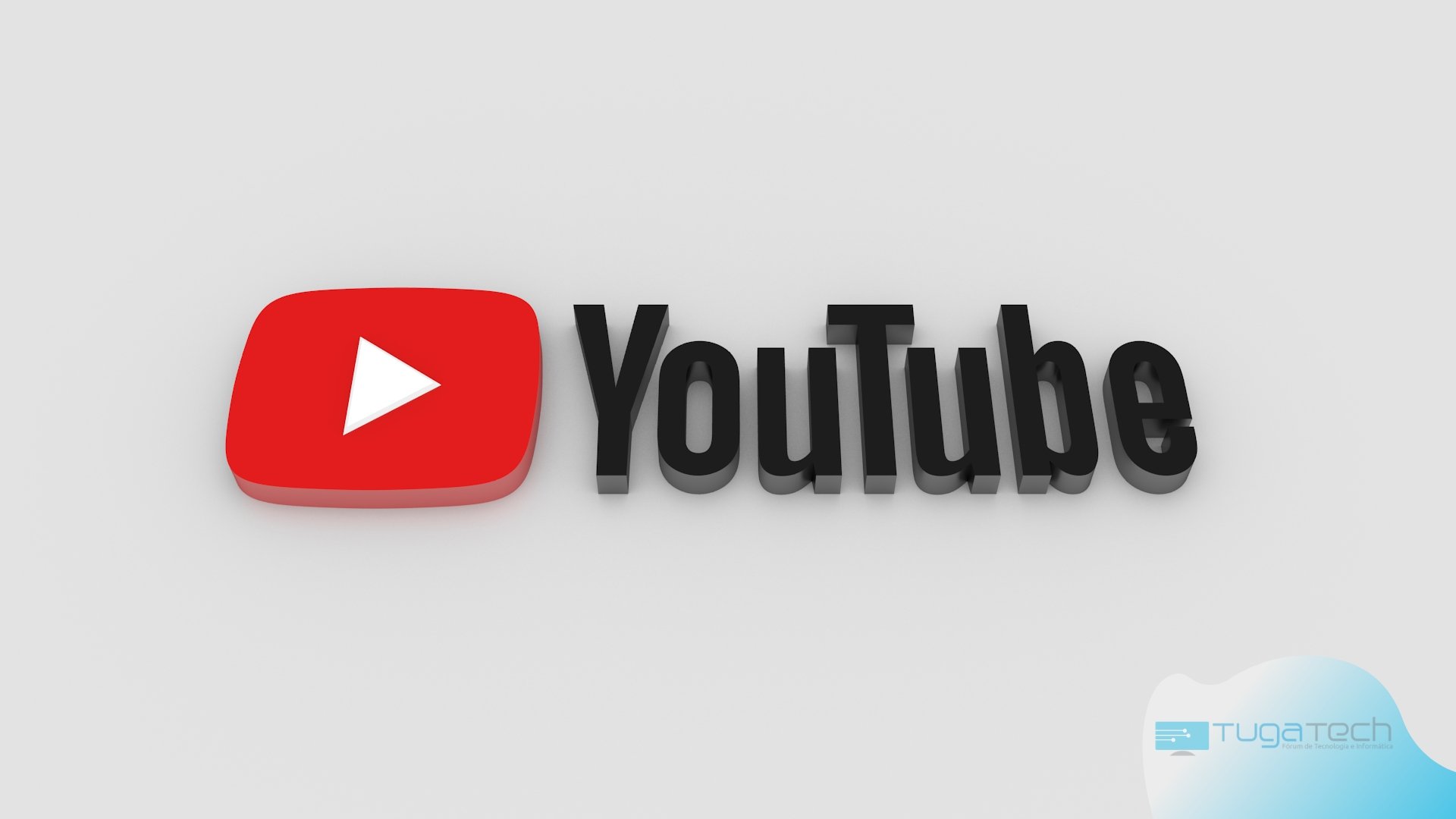 Logo do YouTube em 3d