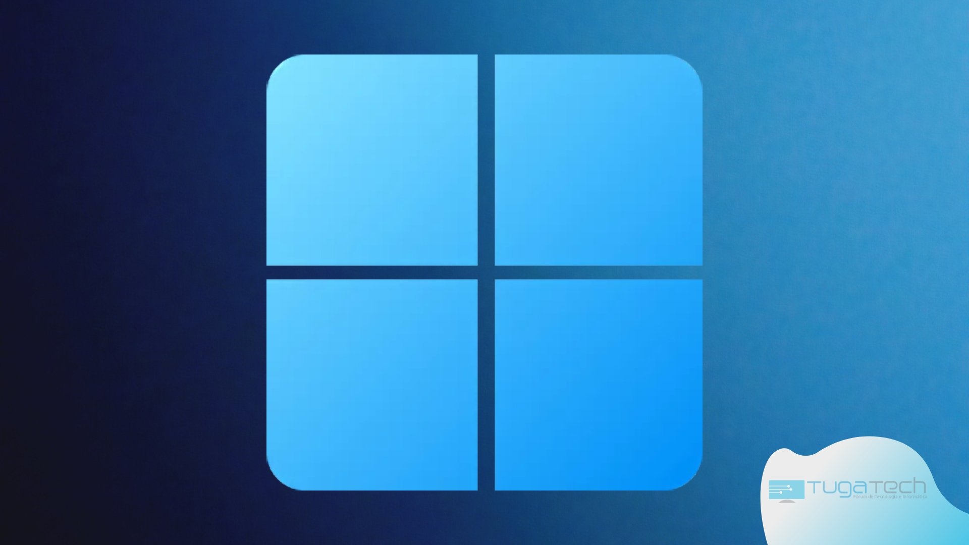 Windows logo sobre fundo azul