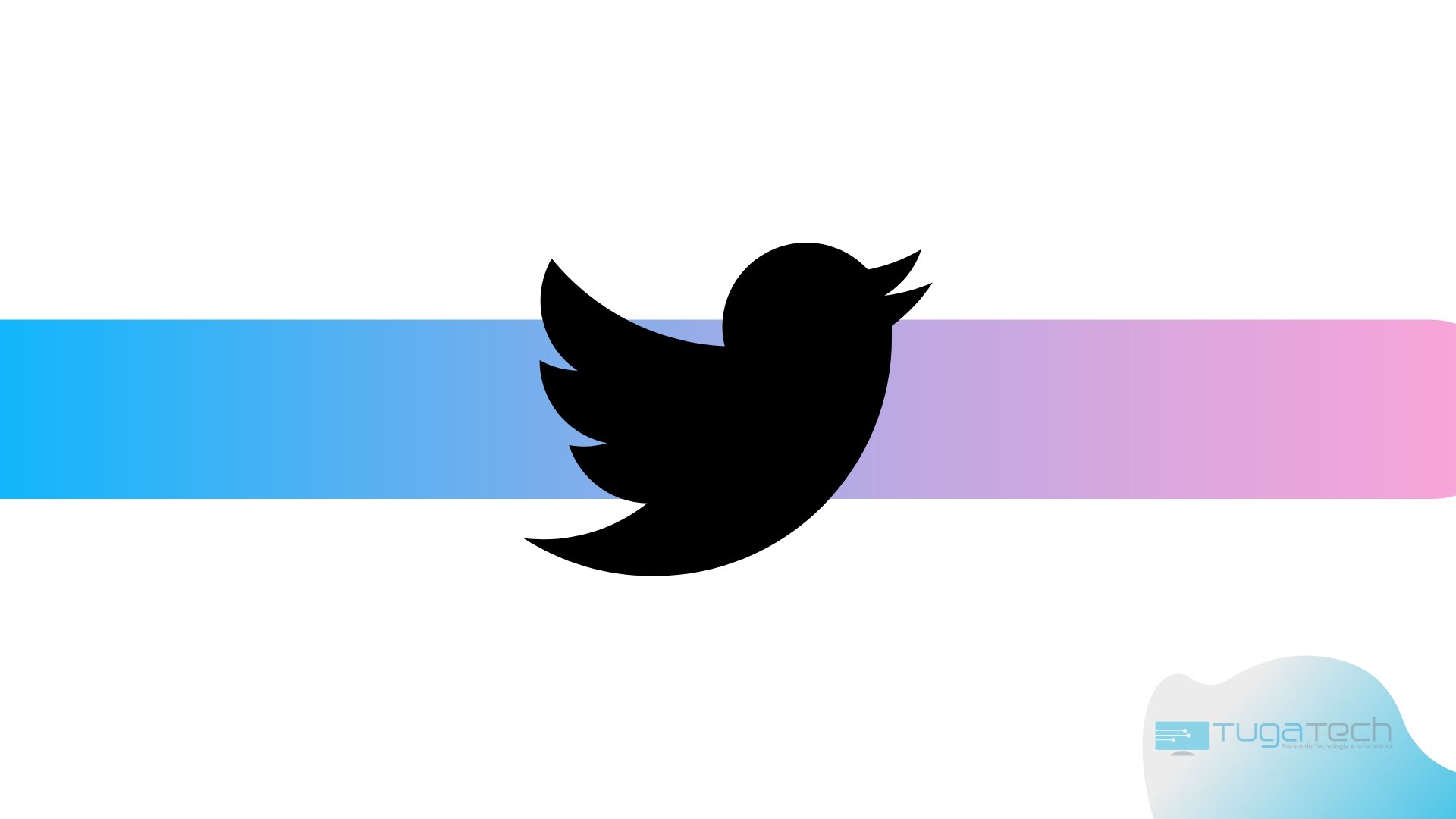 Twitter com logo de fundo colorido