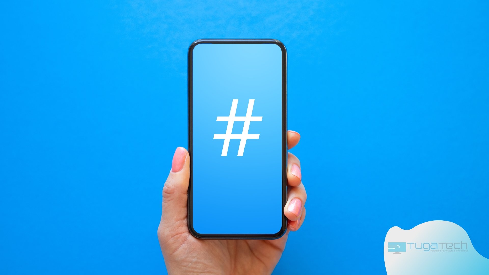 App do Twitter com símbolo de hashtag