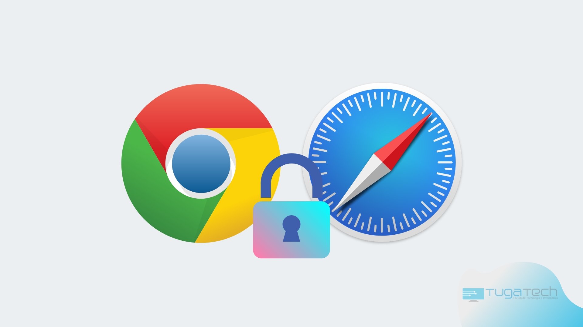 Google Chrome e Safari sobre cadeado