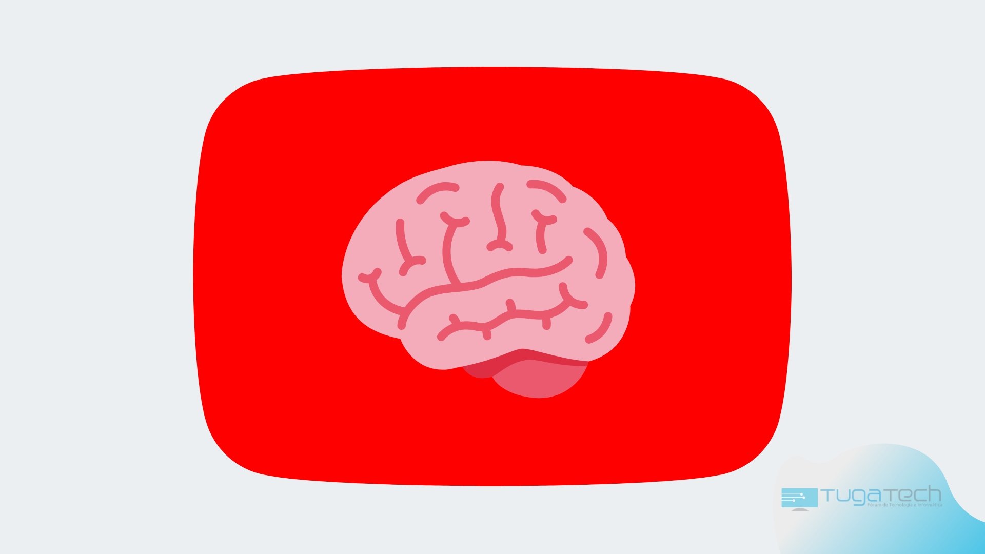 Logo do YouTube sobre cerebro