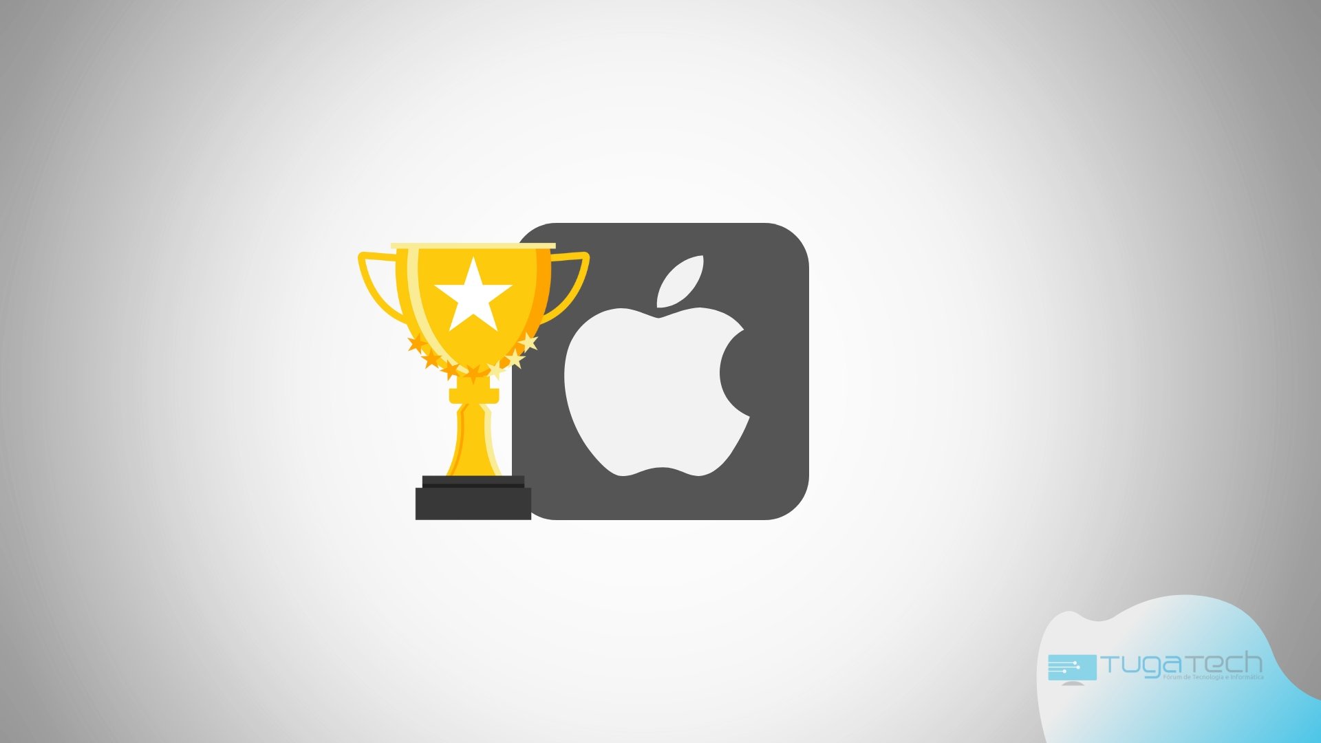 Apple com troféu de vencedor