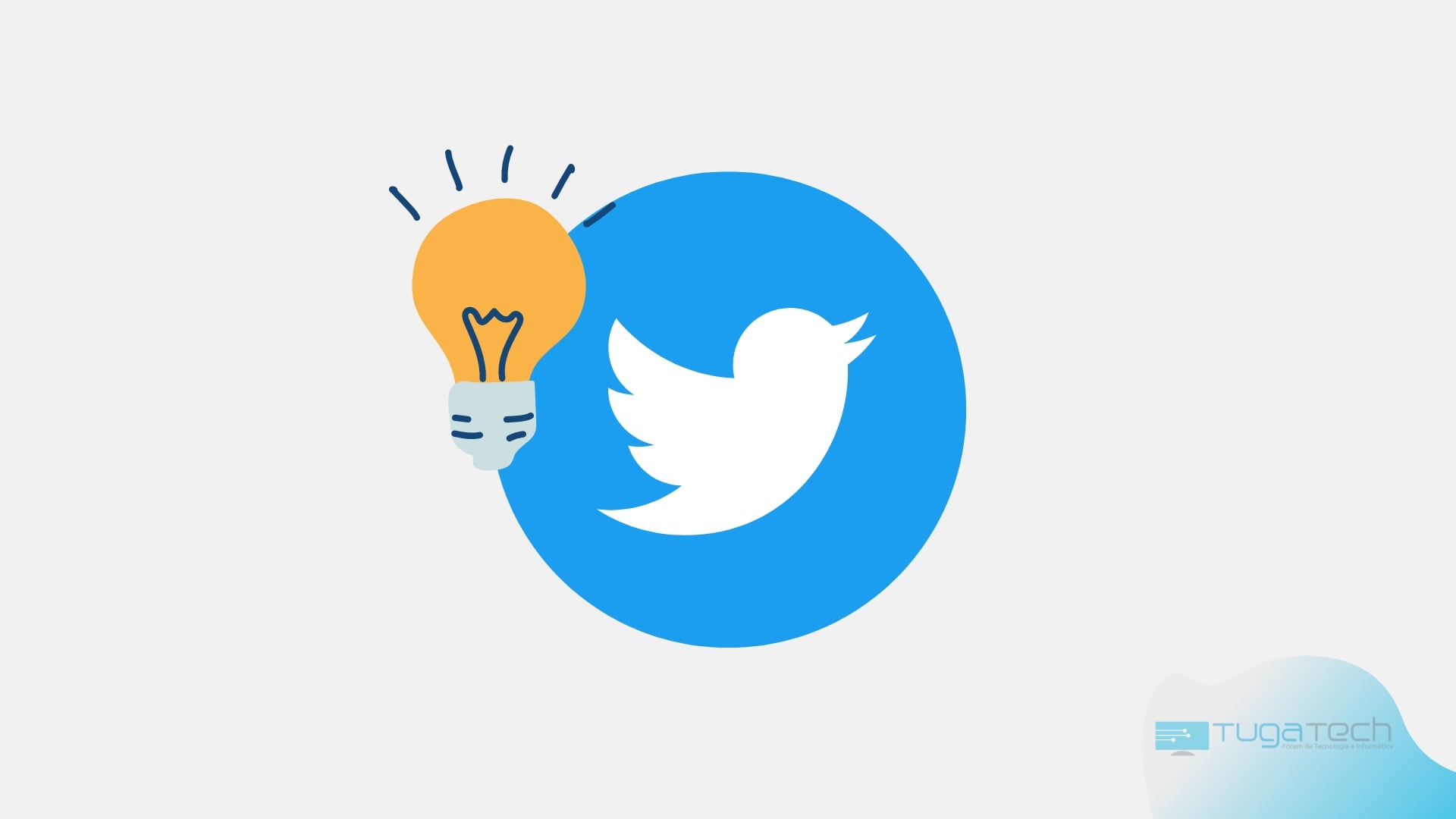 Twitter com luz de ideia