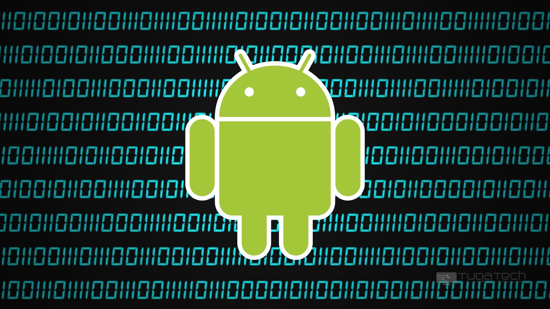 Android com fundo de código bits