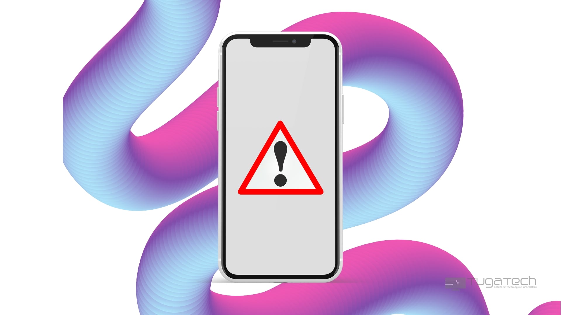 iPhone com mensagem de alerta