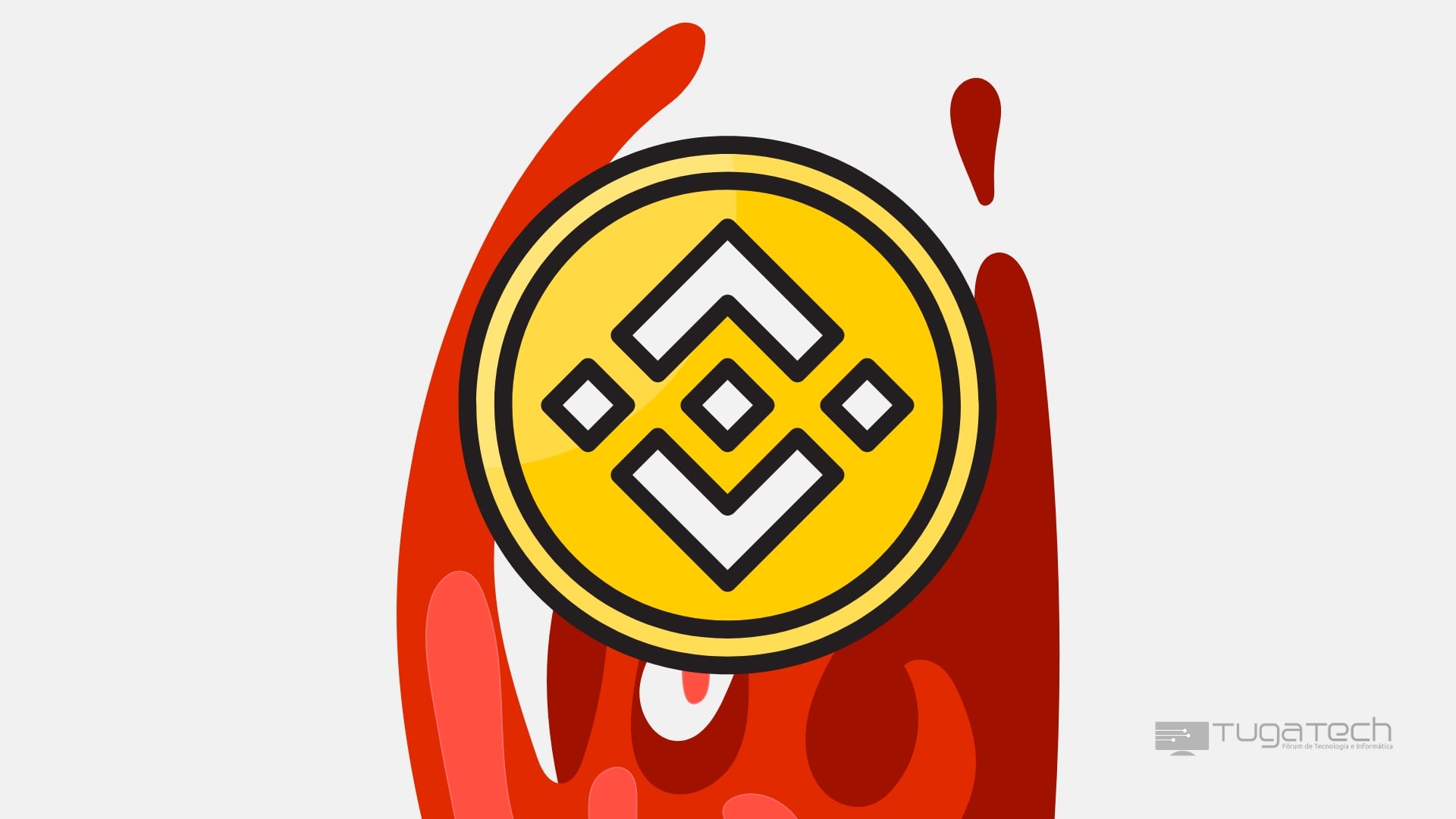 Binance sobre fundo vermelho