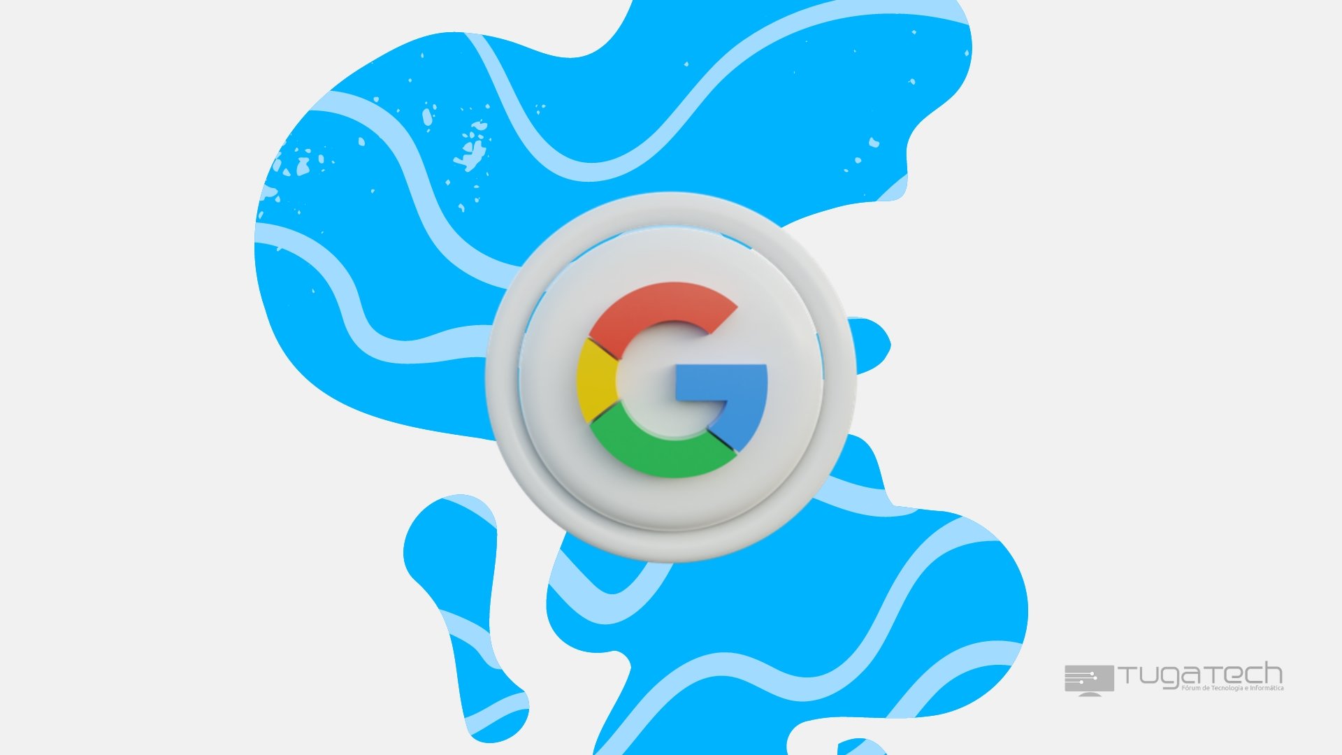 Google logo da empresa sobre fundo azul
