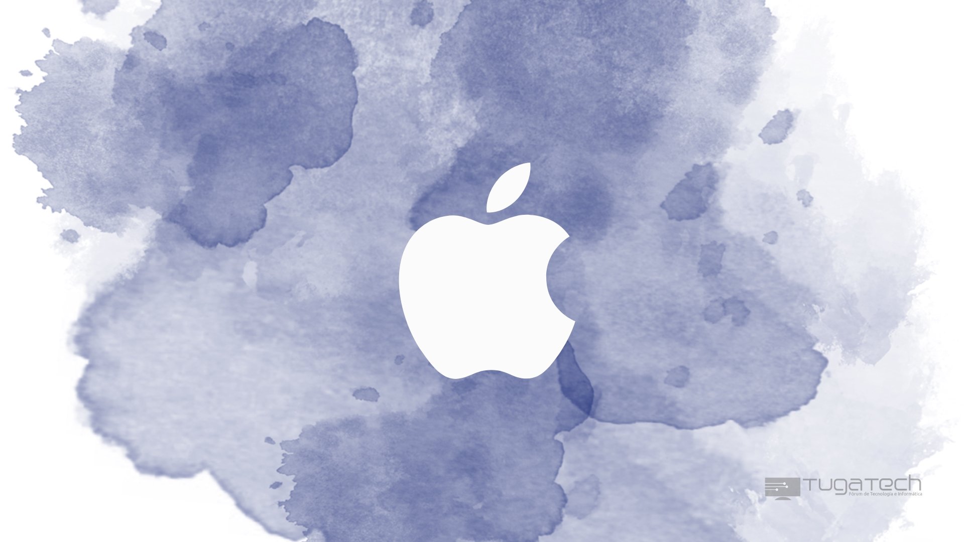 Apple logo sobre aguarela