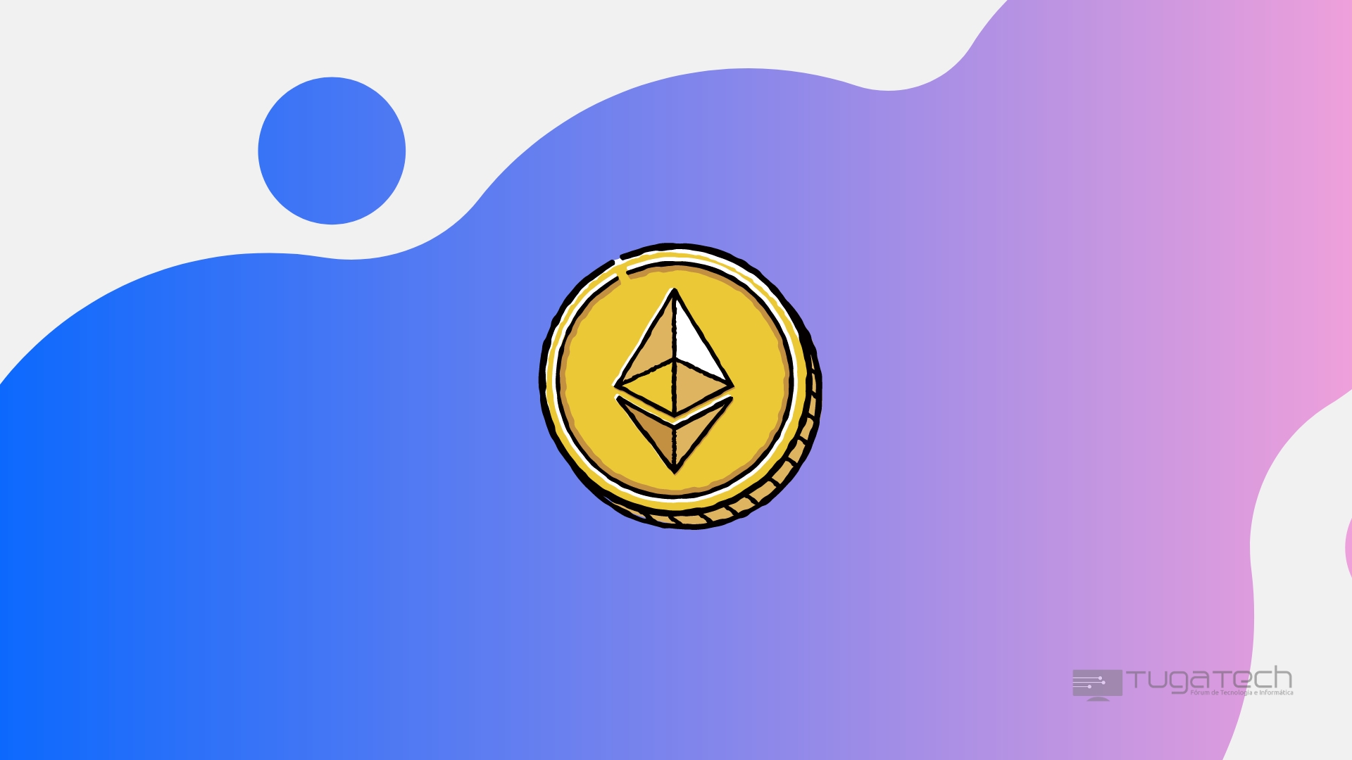 Criptomoeda sobre fundo colorido