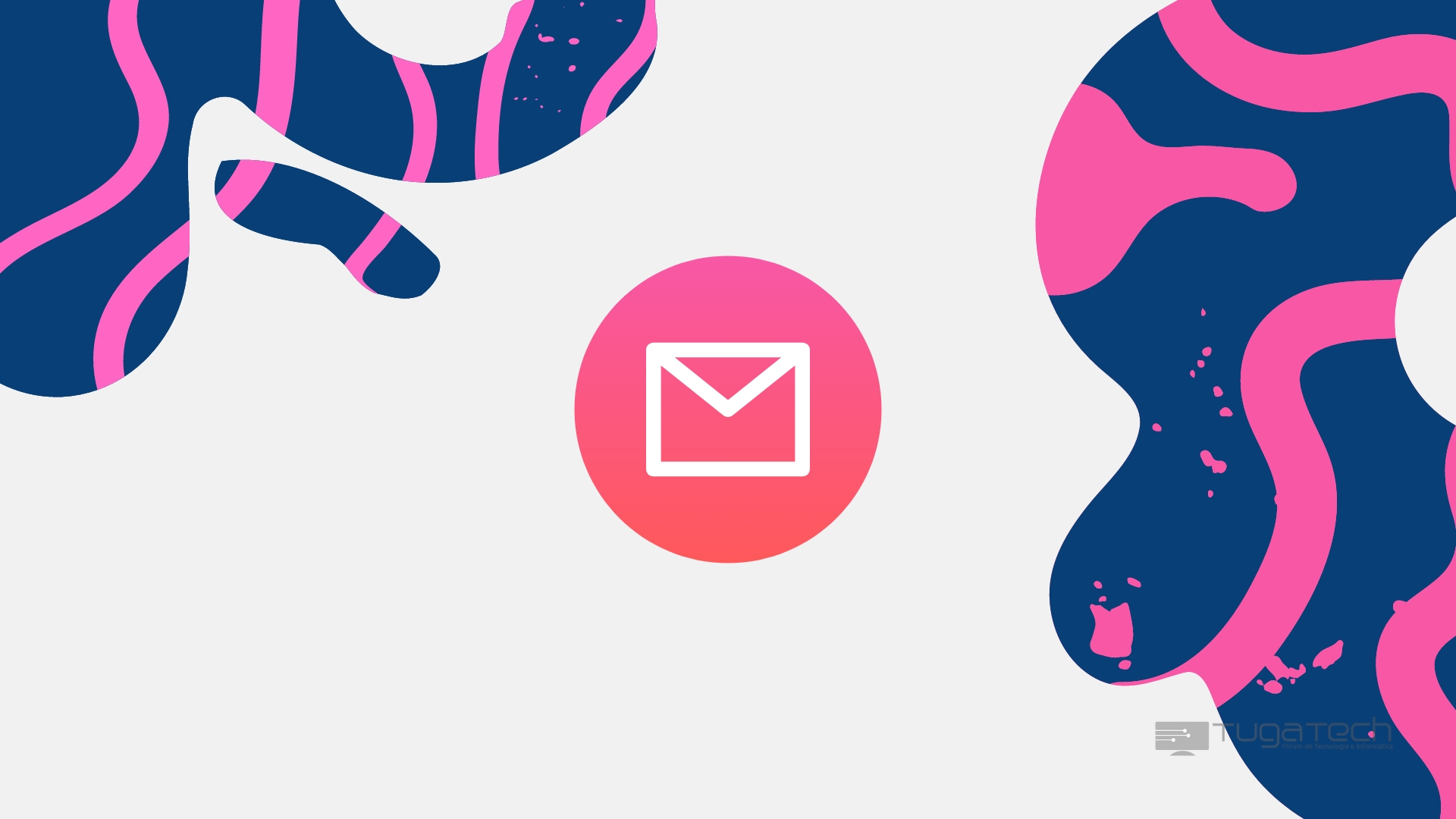 mensagem de email sobre fundo colorido