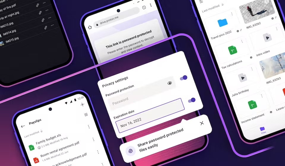 Apps do Proton Drive para smartphone