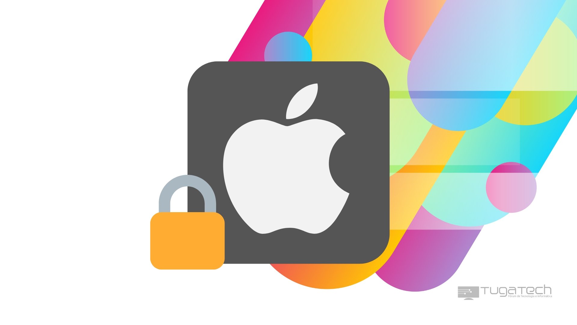 Apple logo da empresa sobre cadeado
