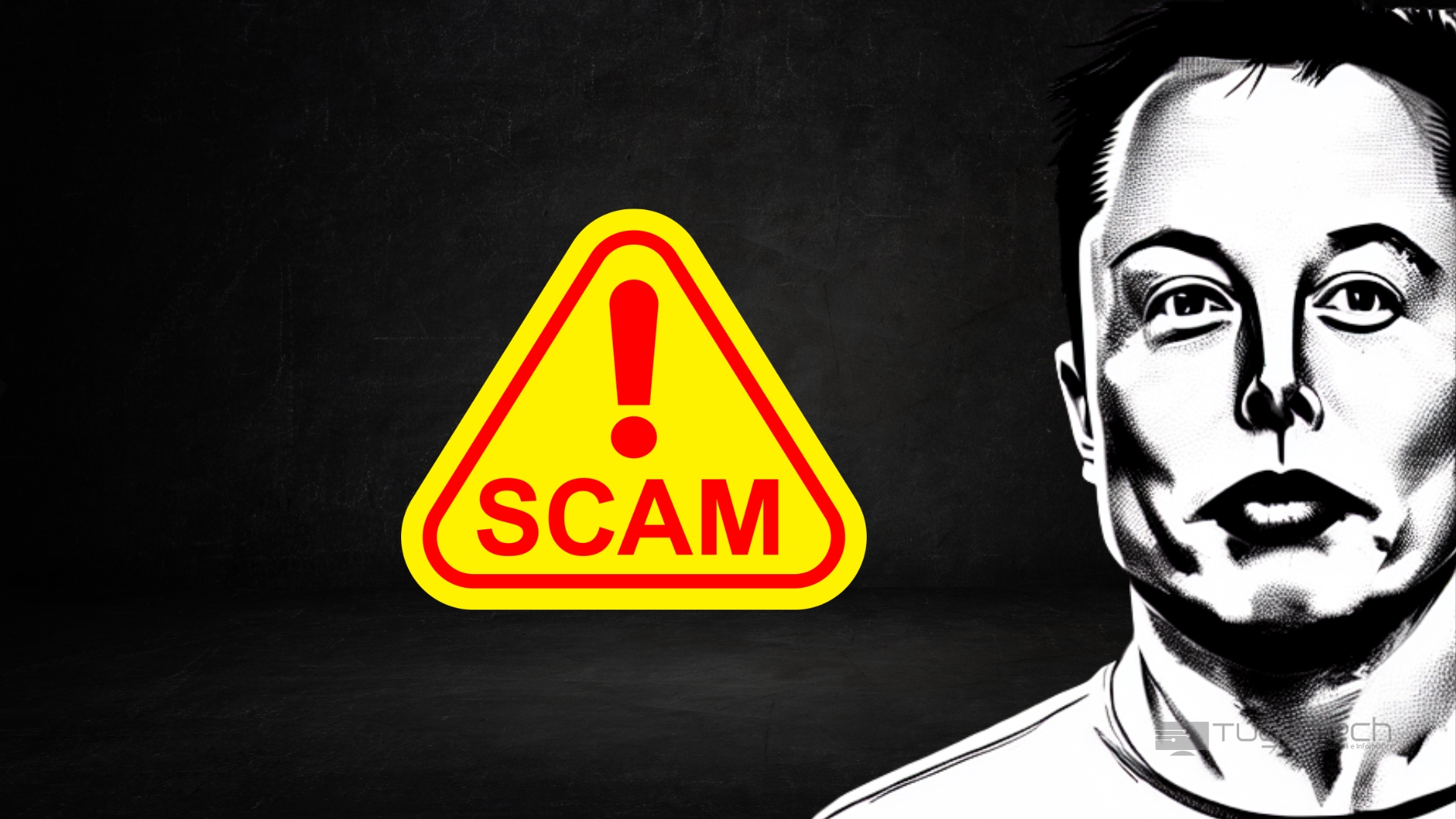 Scam com cara de elon musk na lateral