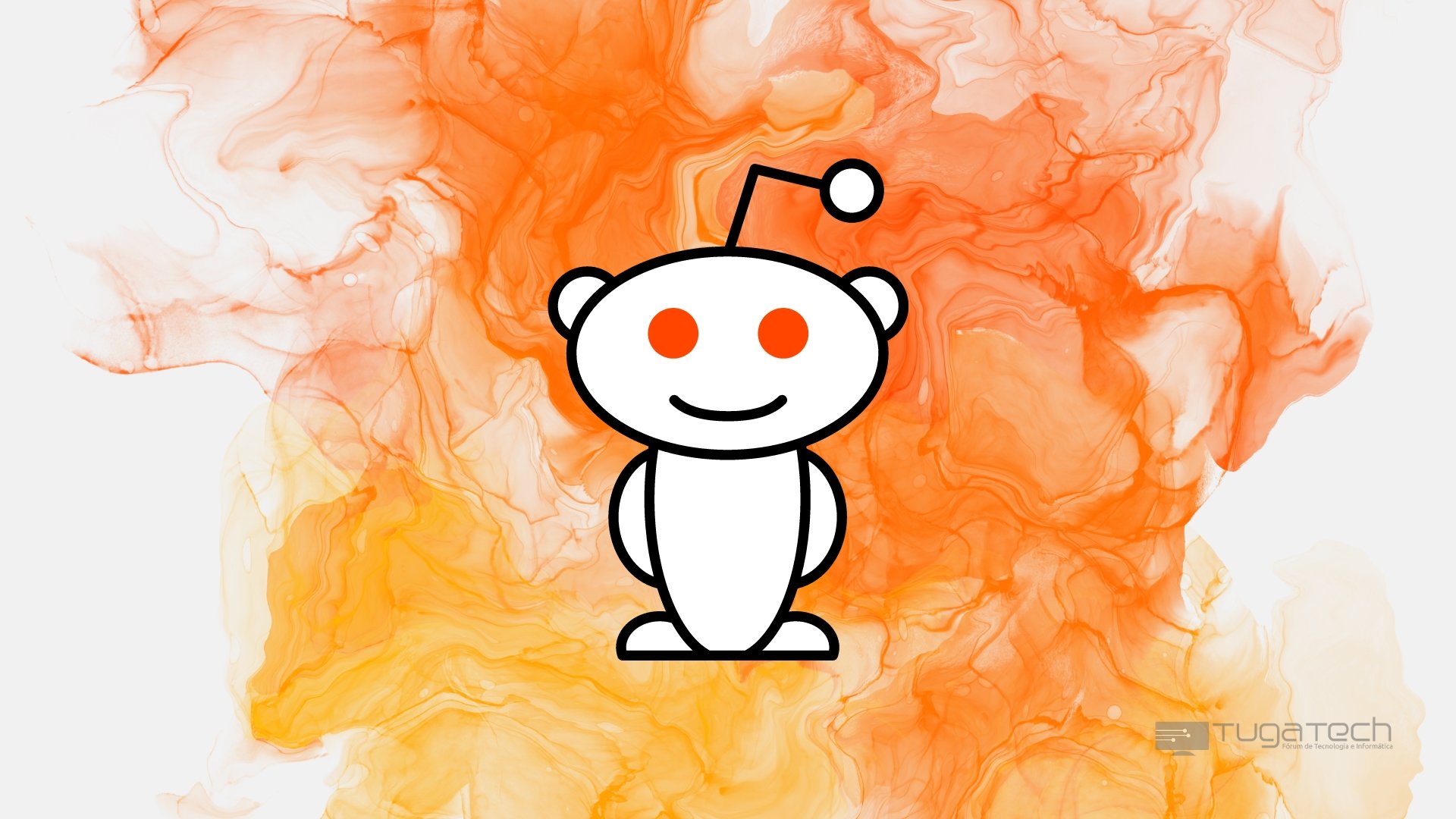 Reddit logo da plataforma sobre fundo laranja
