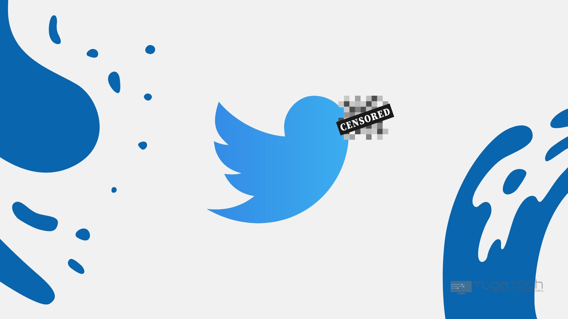 Logo do Twitter com censura sobre o bico