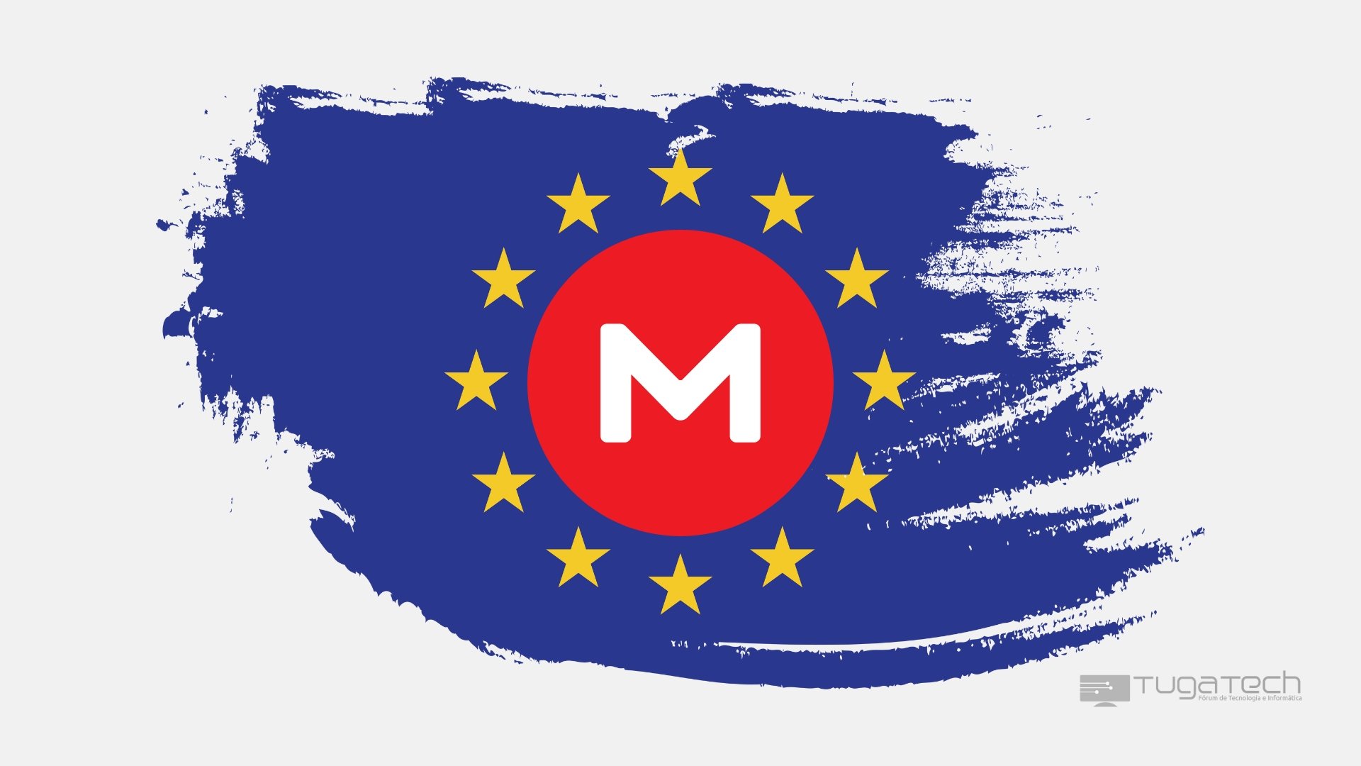 Mega sobre a bandeira da União Europeia