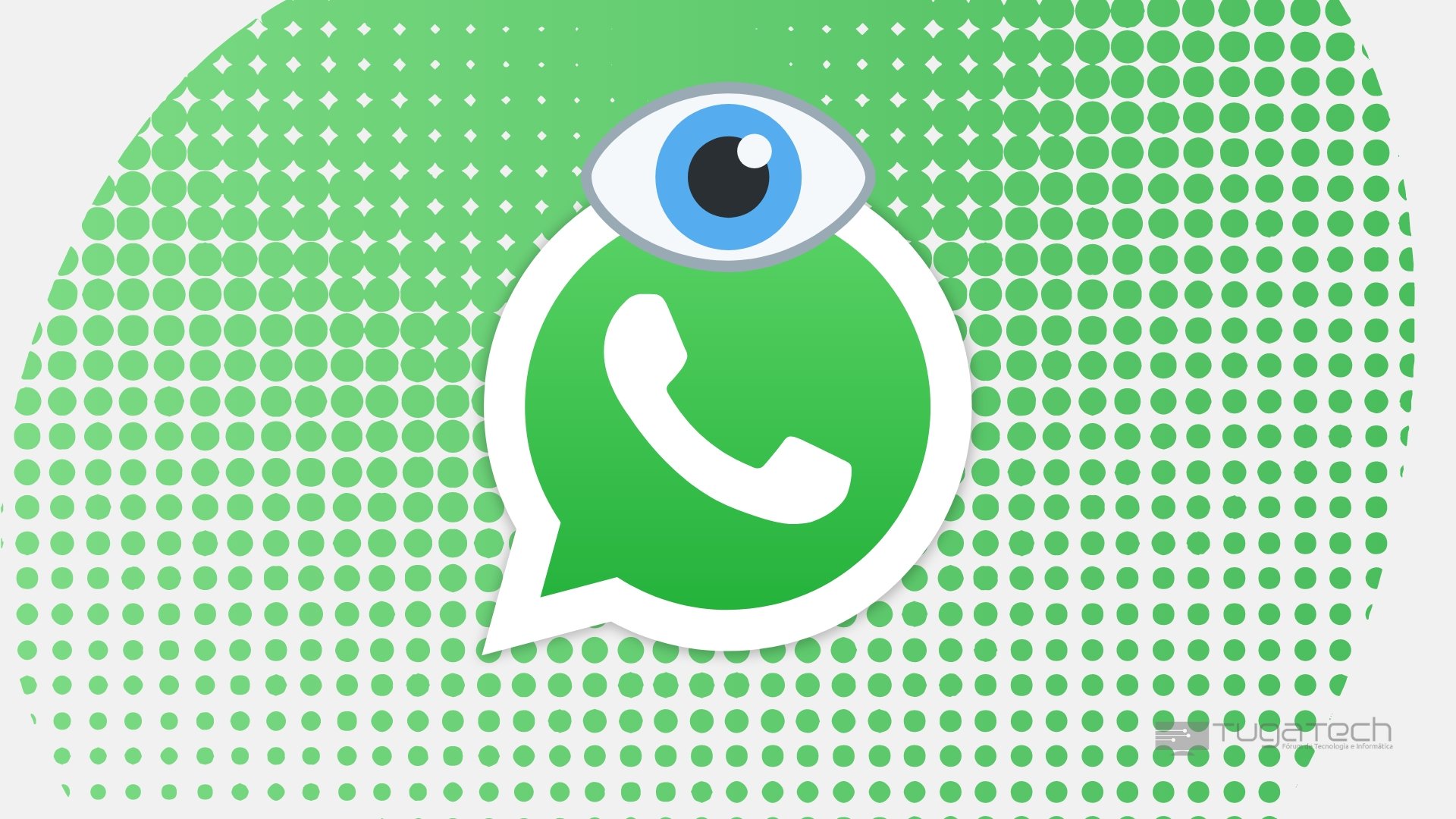 WhatsApp logo da app com privacidade sobre olho