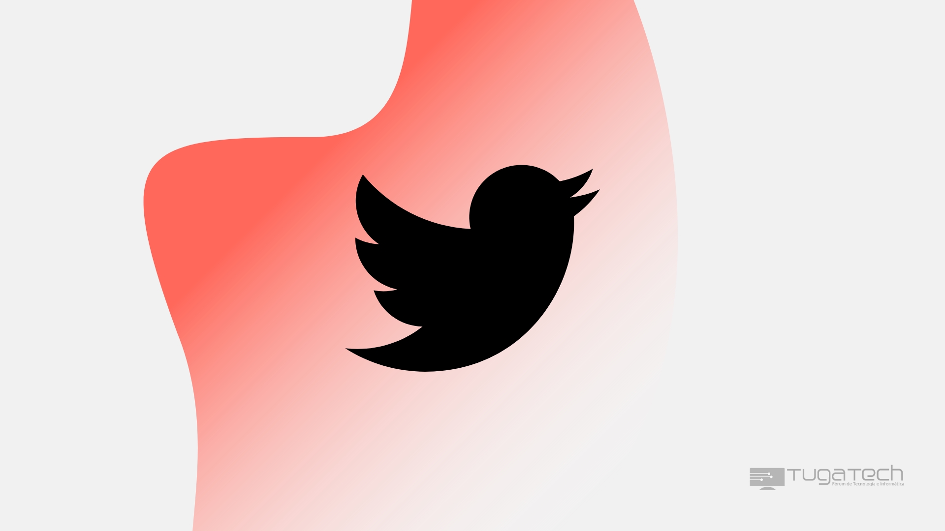 Twitter sobre fundo vermelho
