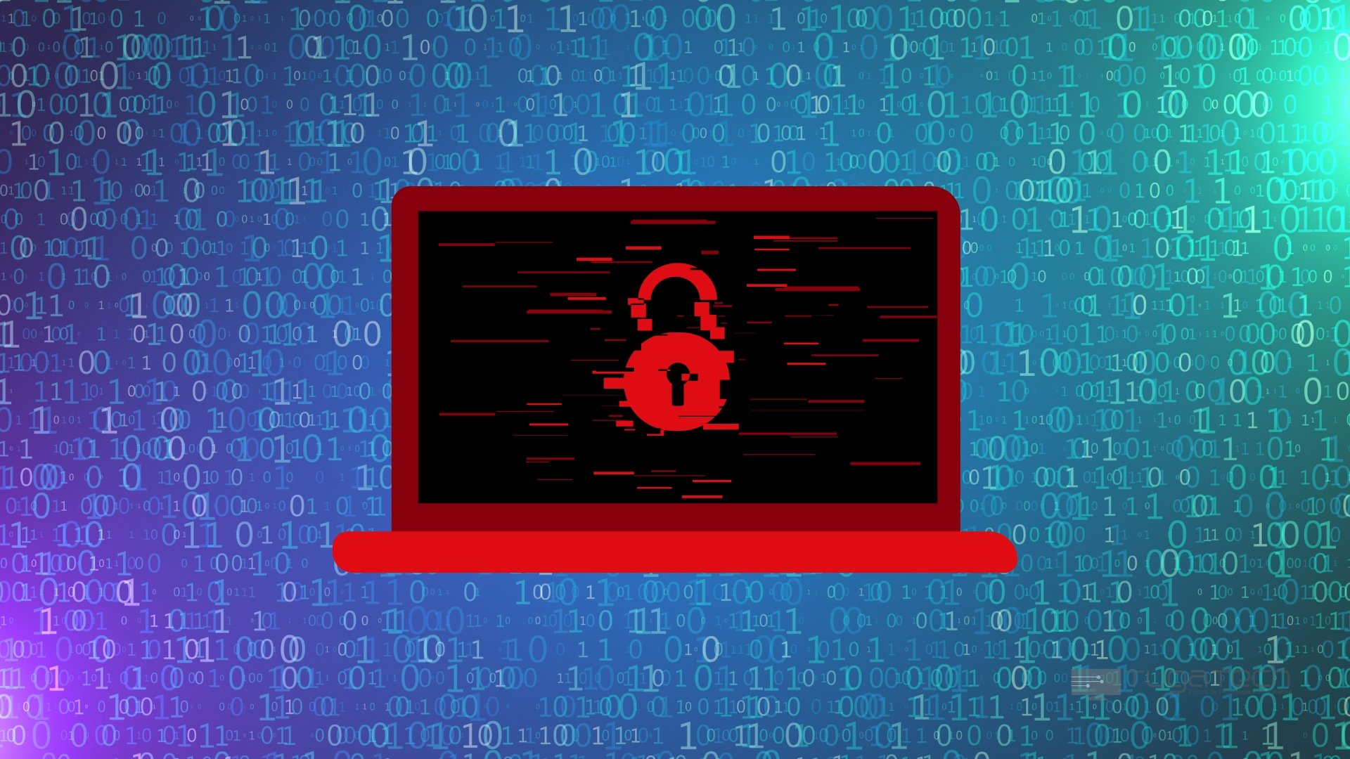 Malware sobre computador vermelho