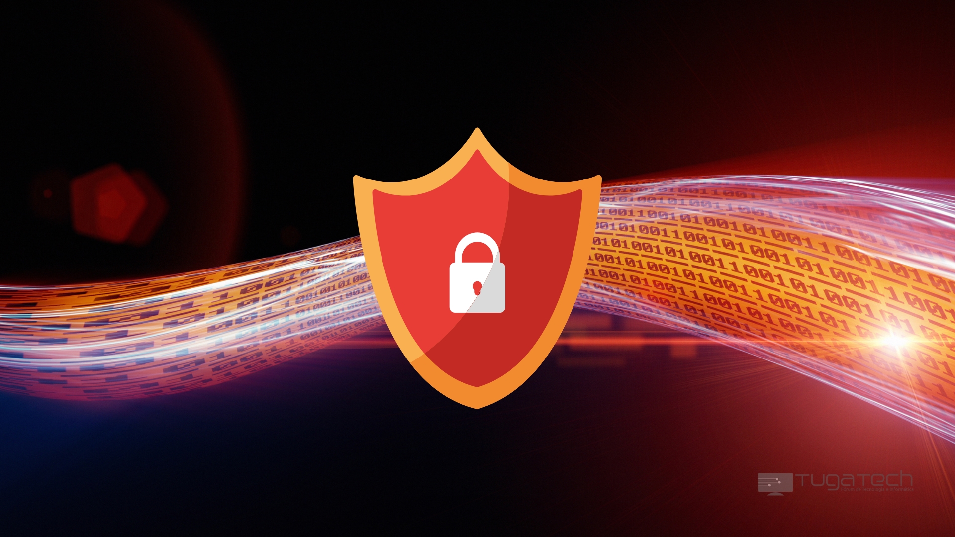 Escudo de malware com fundo digital