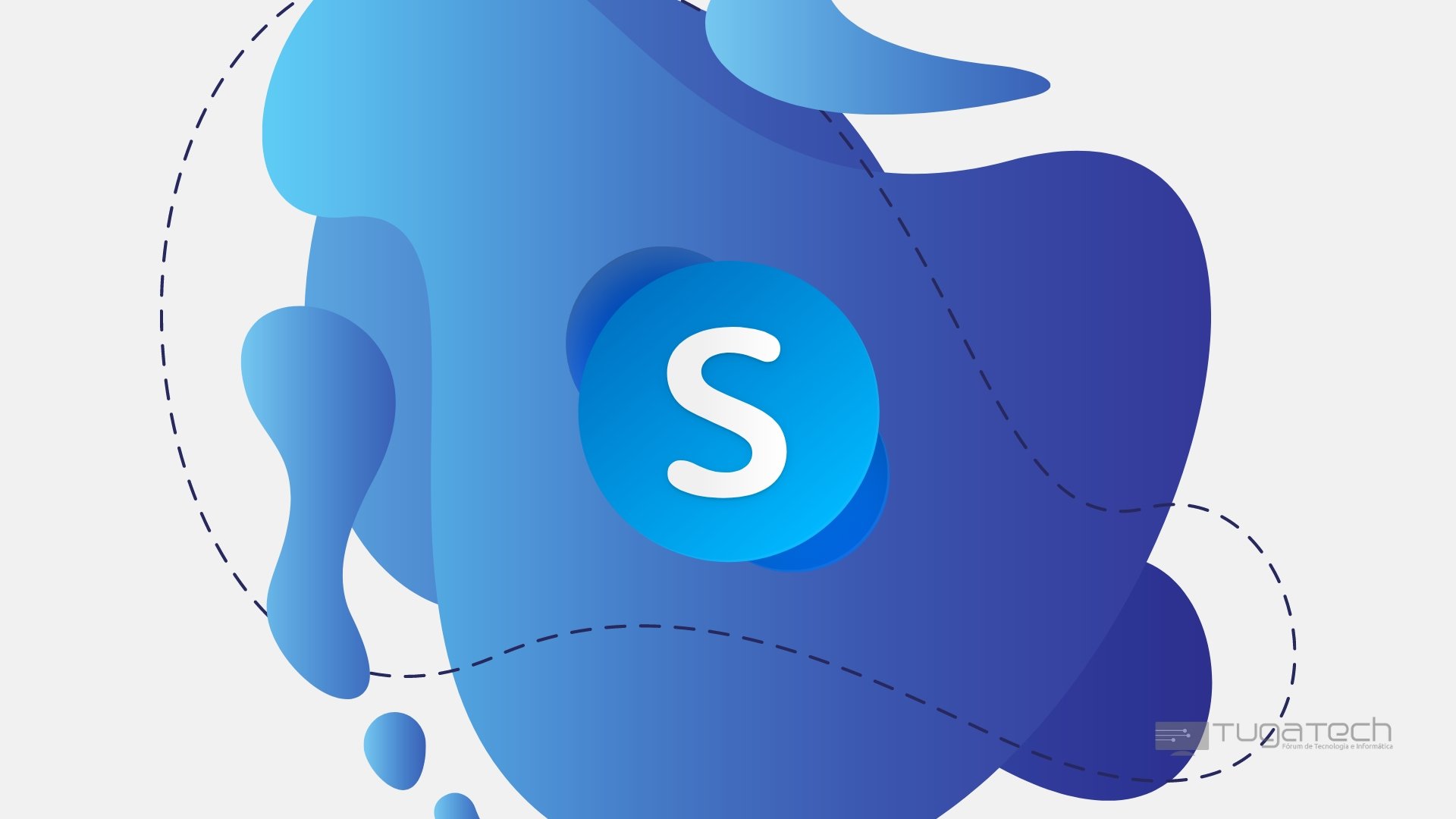 Logo do Skype sobre fundo azul