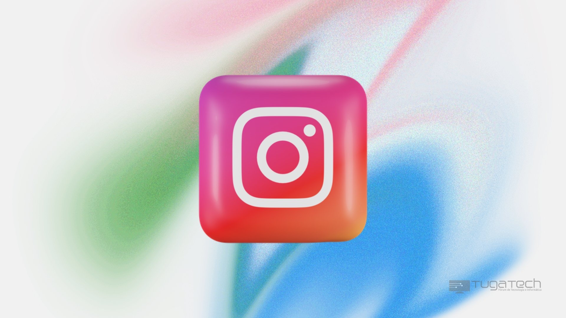Instagram sobre fundo colorido